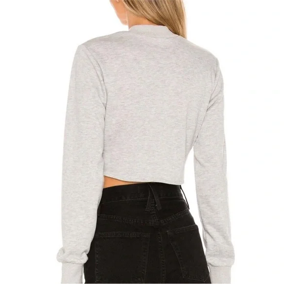 34. REVOLVE Superdown Adalyn Heather Gray Wrap Sweater - Picture 3 of 5